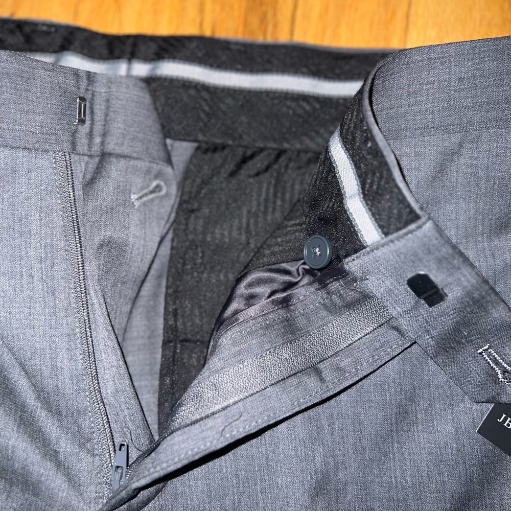 NWT - JB Britches Wool Blend Dress Pants Mens Grey Straight Slacks - Picture 11 of 16